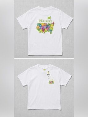 Official Masters Augusta Golf White Floral Map Kids T Shirt Rare NWT Size 4T